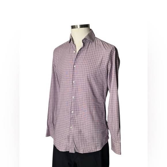 Hugo Boss Men's Slim Fit Plaid Long Sleeve Dress Shirt - Picture 10 of 10